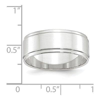 14K White Gold 8mm Step Edge Wedding Band – view 5