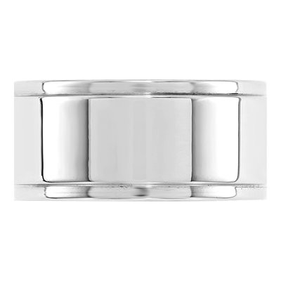 14K White Gold 10mm Flat Step Edge Wedding Band – view 2