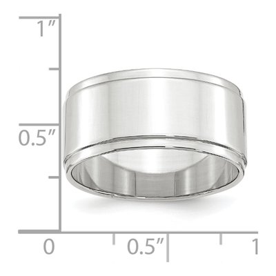 14K White Gold 10mm Flat Step Edge Wedding Band – view 3