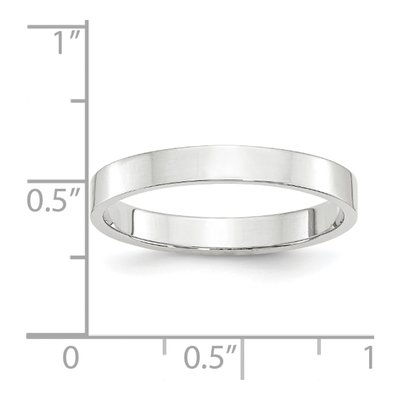14K White Gold 3mm Flat Wedding Band – view 3