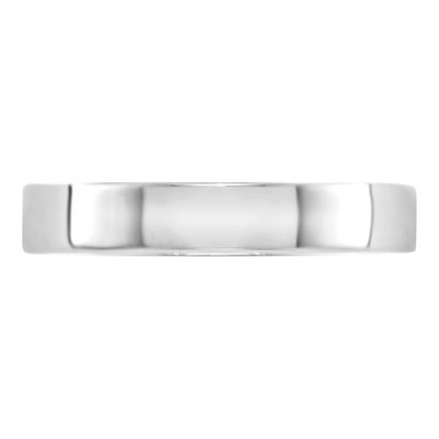 14K White Gold 4mm Flat Wedding Band – view 3