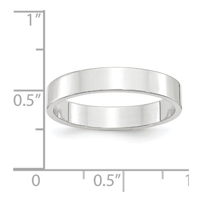 14K White Gold 4mm Flat Wedding Band – view 4