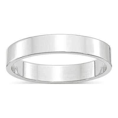 14K White Gold 4mm Flat Wedding Band