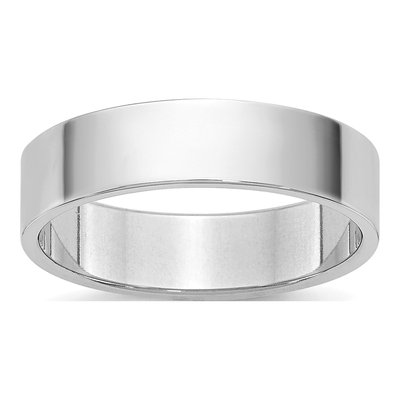 14K White Gold 4.5mm Flat Wedding Band