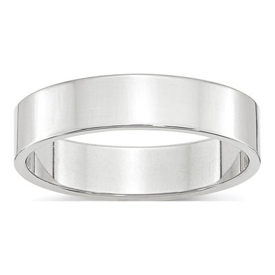 14K White Gold 5mm Flat Wedding Band