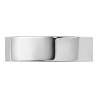 14K White Gold 6mm Flat Wedding Band – view 3