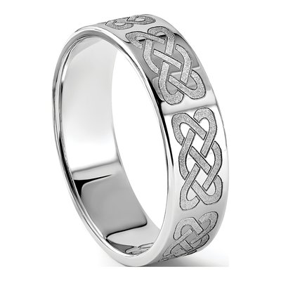 14K White Gold 6mm Flat Wedding Band – view 7