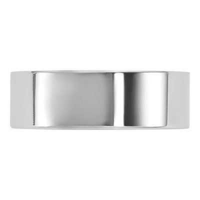 14K White Gold 6.5mm Flat Wedding Band – view 3