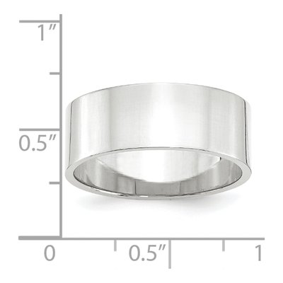 14K White Gold 8mm Flat Wedding Band – view 3