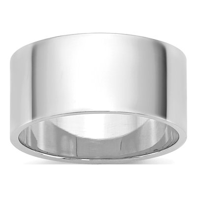 14K White Gold 9mm Flat Wedding Band