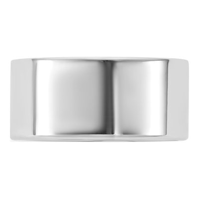 14K White Gold 9mm Flat Wedding Band – view 3