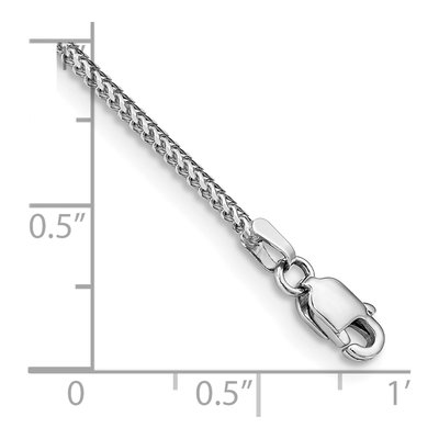 14K White Gold 1mm Franco Chain Bracelet – view 4