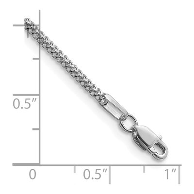 14K White Gold 1.3mm Franco Chain Bracelet – view 4
