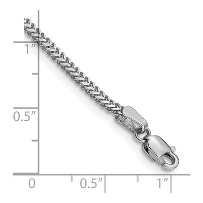 14K White Gold 1.4mm Franco Chain Bracelet – view 4