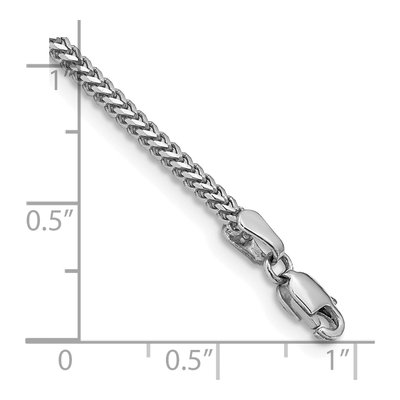 14K White Gold 1.5mm Franco Chain Bracelet – view 4