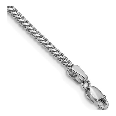 14K White Gold 1.5mm Franco Chain Bracelet
