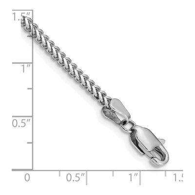 14K White Gold 2mm Franco Chain Bracelet – view 4