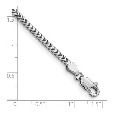 14K White Gold 2.5mm 7-inch Franco Chain Bracelet – view 4