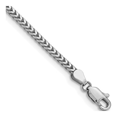 14K White Gold 2.5mm 7-inch Franco Chain Bracelet