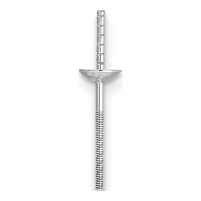 14K White Gold 4mm Pearl Cup Earring Post Finding