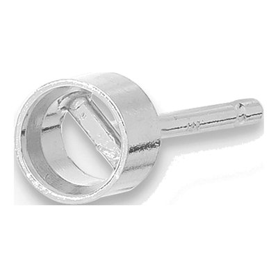 14K White Gold 3mm Bezel Post Earring Mounting – view 3