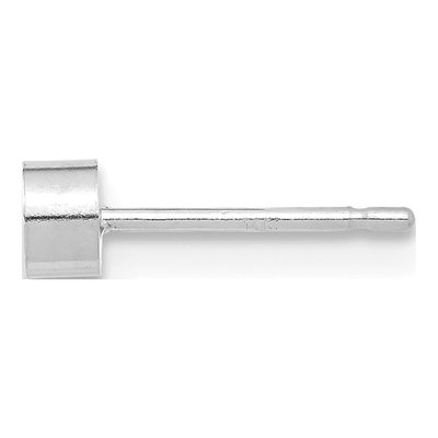 14K White Gold 3mm Bezel Post Earring Mounting