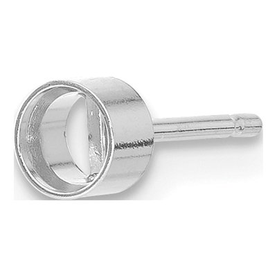 14K White Gold Bezel Post Earring Mounting, Single – view 3