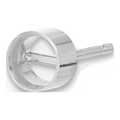 14K White Gold Bezel Earring Mounting for 4mm Stone – view 3