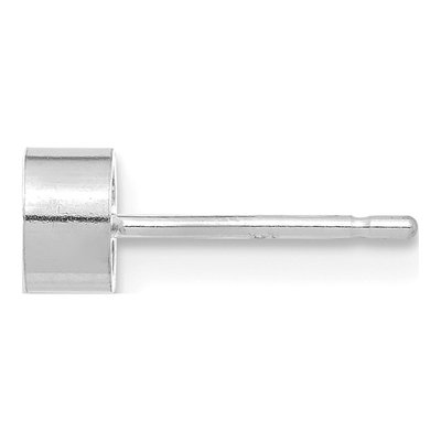 14K White Gold Bezel Earring Mounting for 4mm Stone
