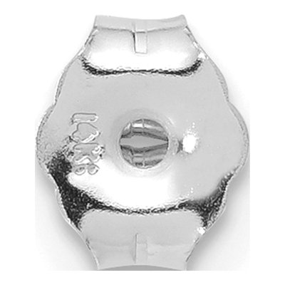 14K White Gold Heavy Friction Earring Nut, Single