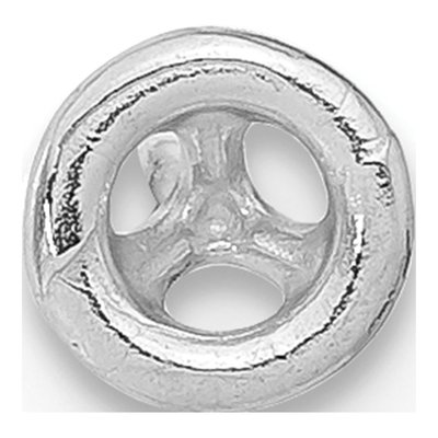 14K White Gold Round Bezel Earring Mounting, Each – view 2