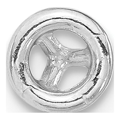 14K White Gold Round Bezel Earring Mounting – view 2