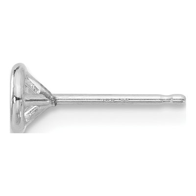 14K White Gold Round Bezel Earring Mounting