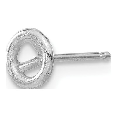 14K White Gold Round Bezel Earring Mounting – view 3