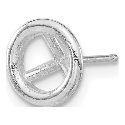 14K White Gold Round Bezel Earring Mounting – view 3