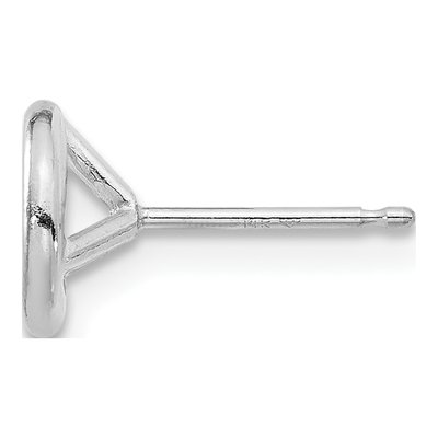 14K White Gold Round Bezel Earring Mounting