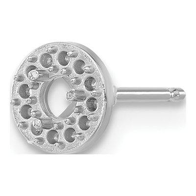 14K White Gold Round Margarita Earring Mounting – view 3