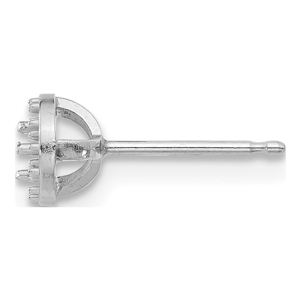 14K White Gold Round Margarita Earring Mounting