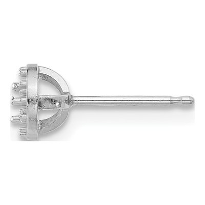 14K White Gold Round Margarita Earring Mounting