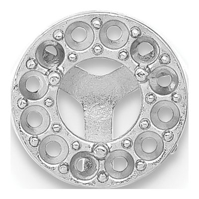 14K White Gold Margarita Post Earring Mounting – view 2