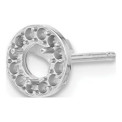 14K White Gold Margarita Post Earring Mounting – view 3