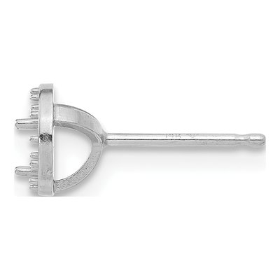 14K White Gold Margarita Post Earring Mounting