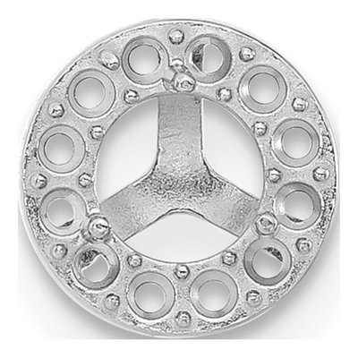 14K White Gold Round Margarita Post Earring Mounting – view 2