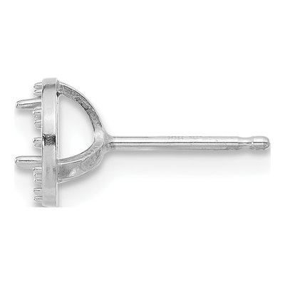 14K White Gold Round Margarita Post Earring Mounting