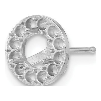 14K White Gold Margarita Earring Mounting, Each – view 3