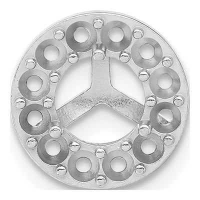 14K White Gold Margarita Earring Mounting, Single – view 2