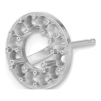 14K White Gold Margarita Earring Mounting, Single – view 3