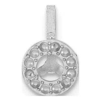14K White Gold Round Margarita Pendant Mounting