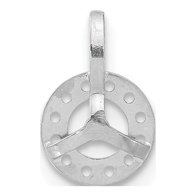 14K White Gold Round Margarita Pendant Mounting – view 3