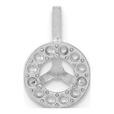 14K White Gold Round Margarita Pendant Mounting